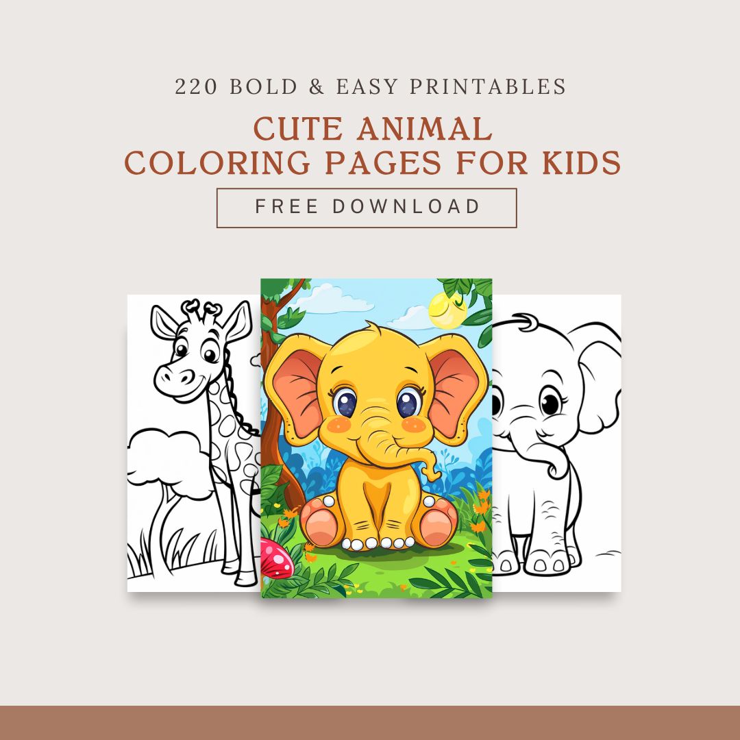 Free Cute Animal Coloring Pages for Kids – 220 Adorable Designs!