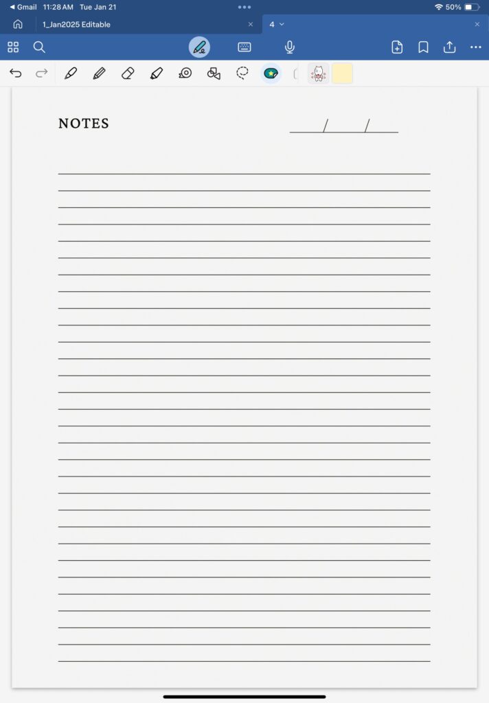 ipad note printable template