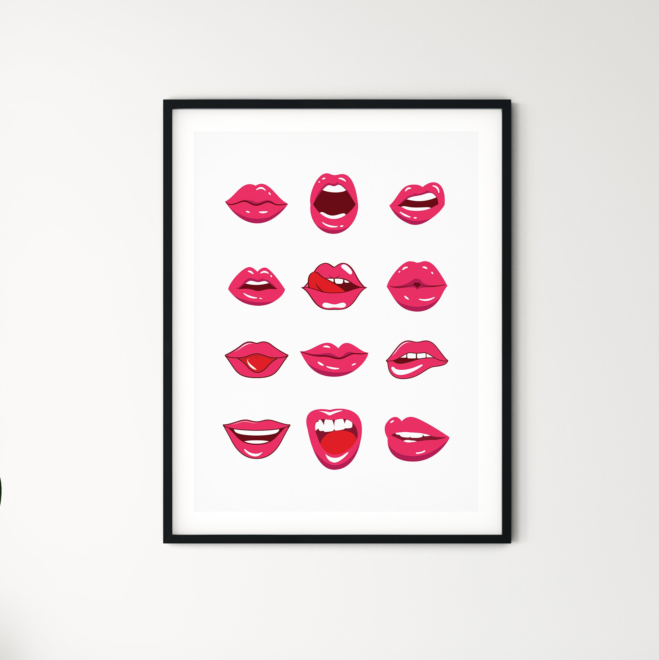 Free Red Lips Wall Print: Makeup Poster for Glamorous Wall Decor