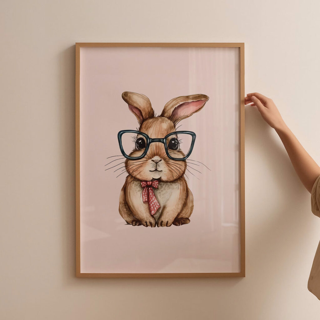 cute bunny wall art