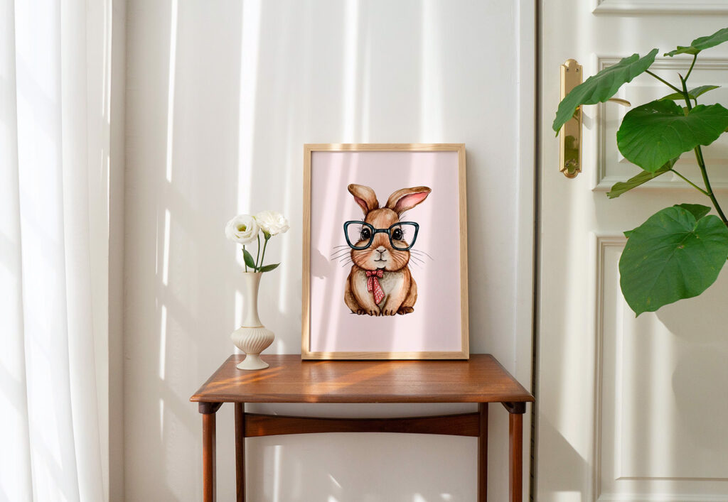 cute bunny wall art