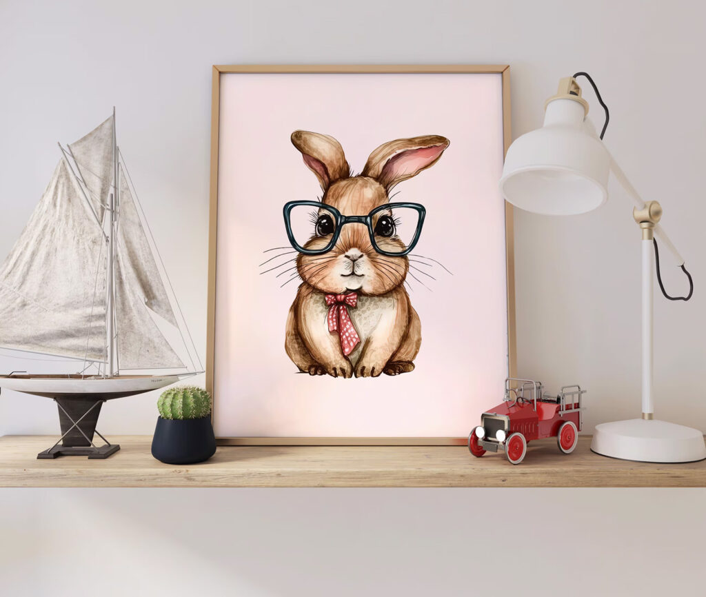 cute bunny wall art