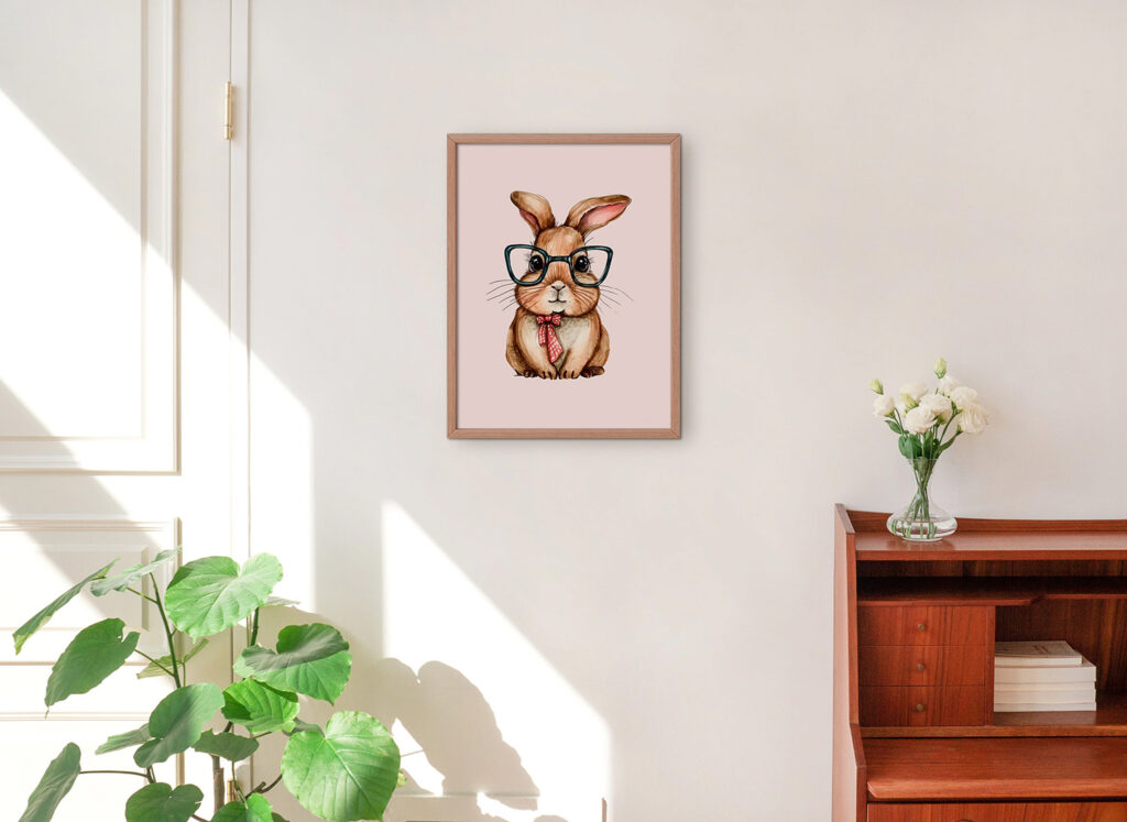 cute bunny wall art