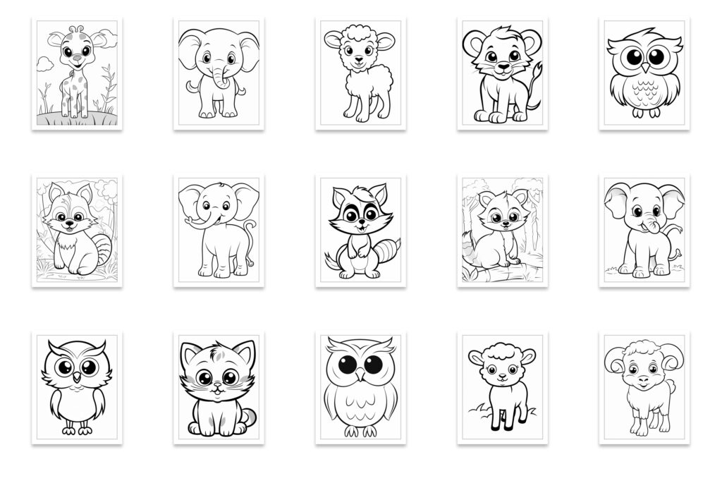 cute animal coloring page 