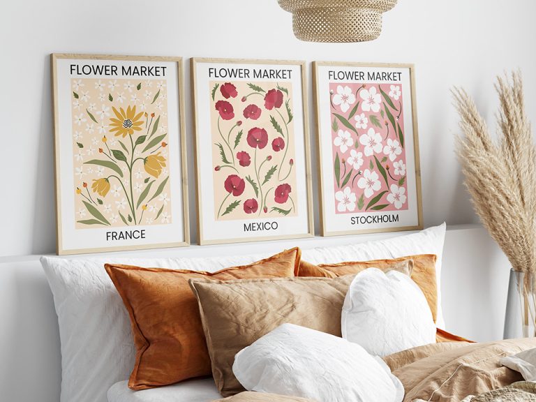 flower market wall art set