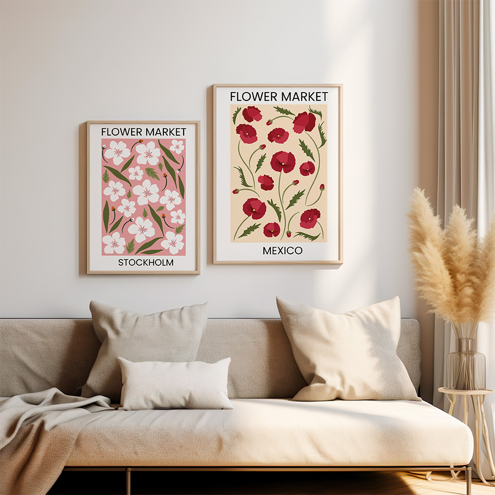 flower market wall art set