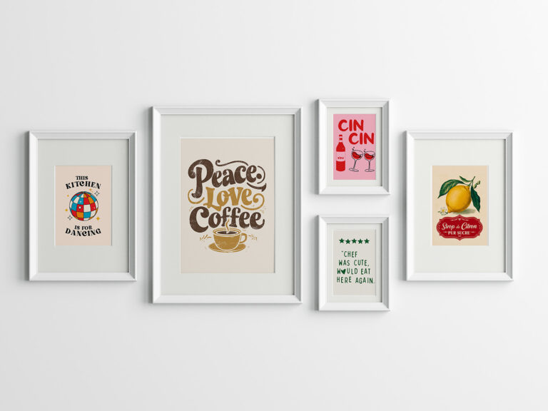 kitchen wall art set