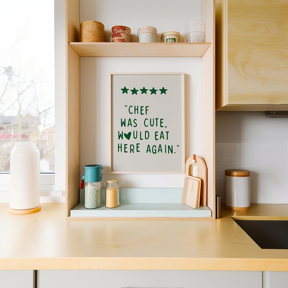 cute retro kitchen wall art print