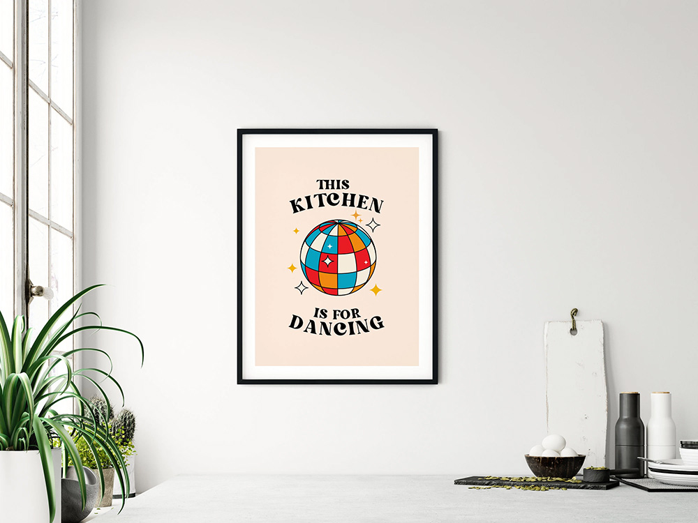 retro kitchen wall art print