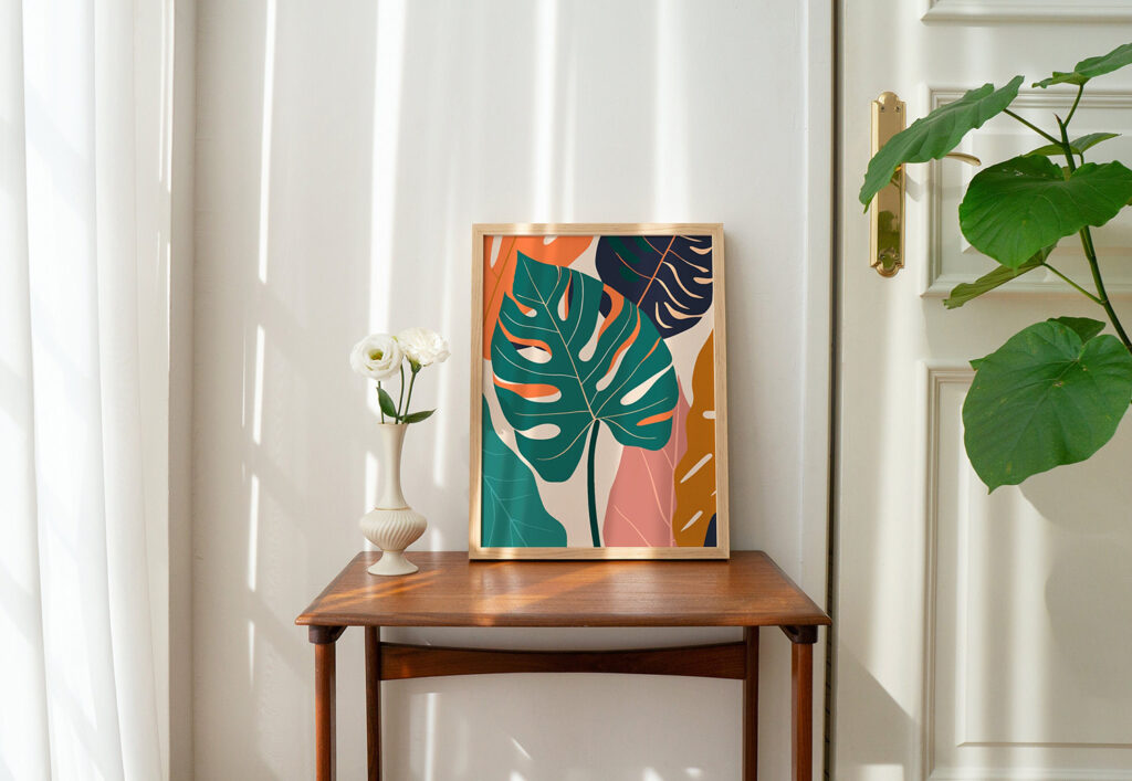 monstera botanical wall print