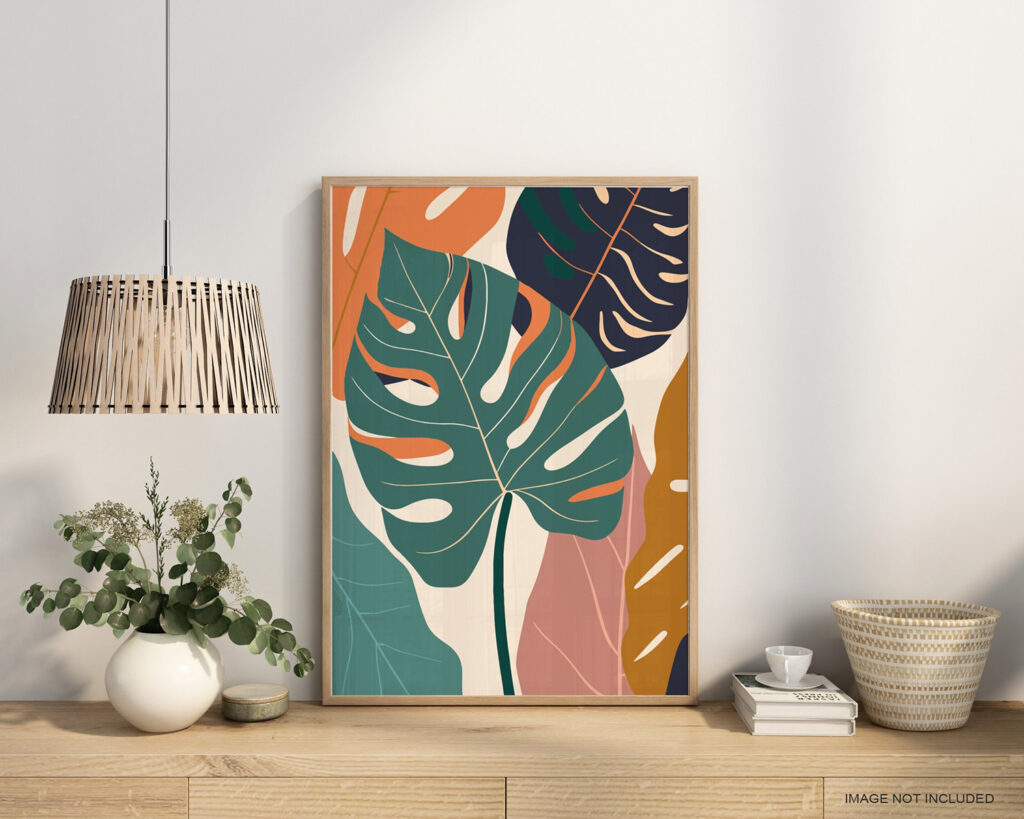 monstera botanical wall print