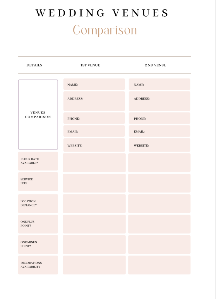 printable wedding planner