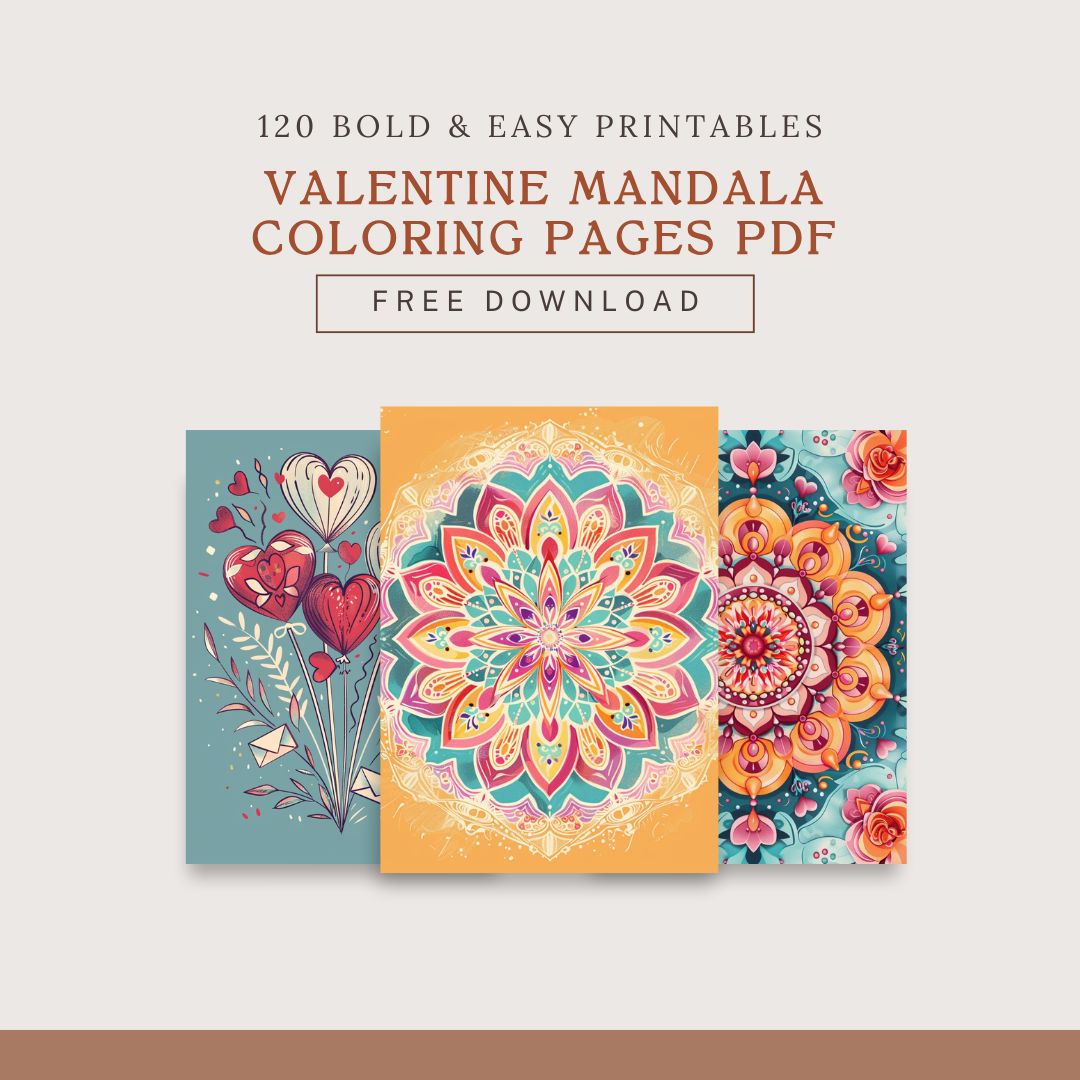 Free Printable Mandala Valentine’s Coloring Book – High-Resolution PDF Download