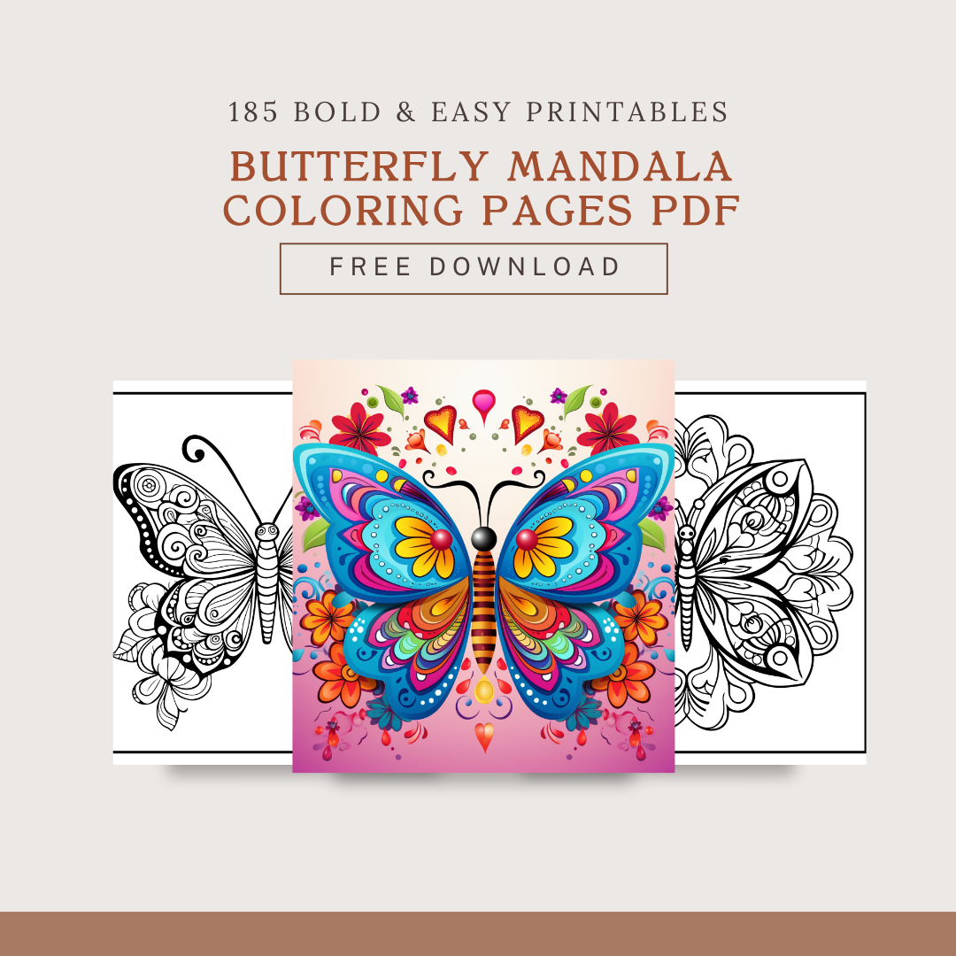 Free Butterfly Mandala Coloring Pages: 185+ Designs for Adults