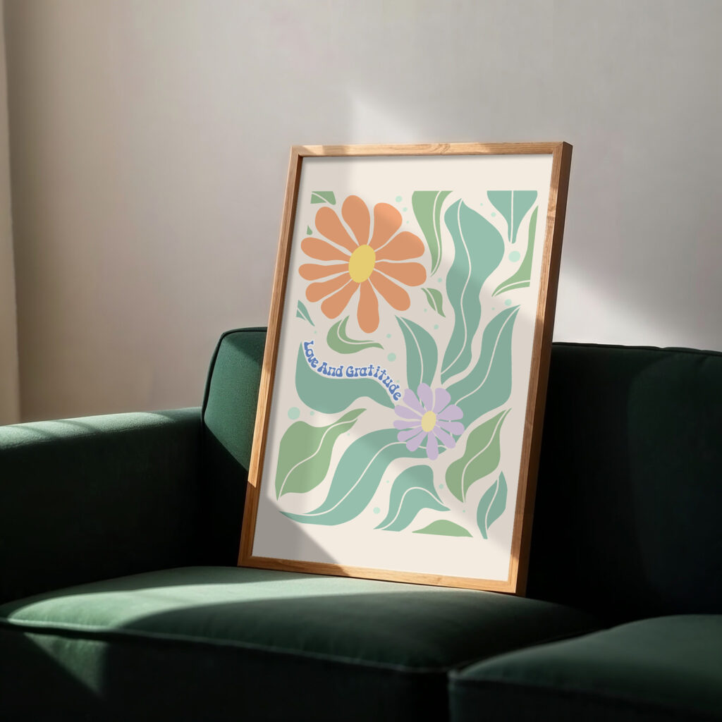 retro floral wall art