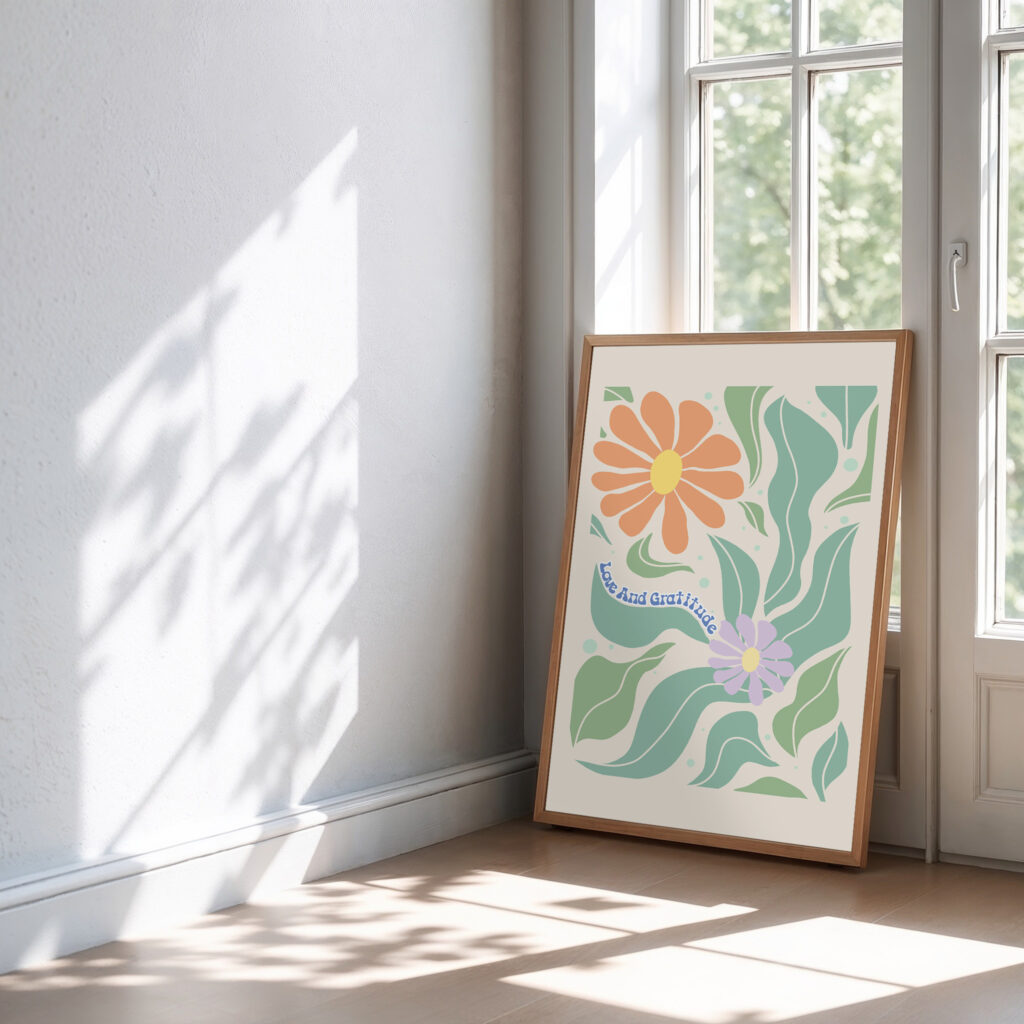retro floral wall art