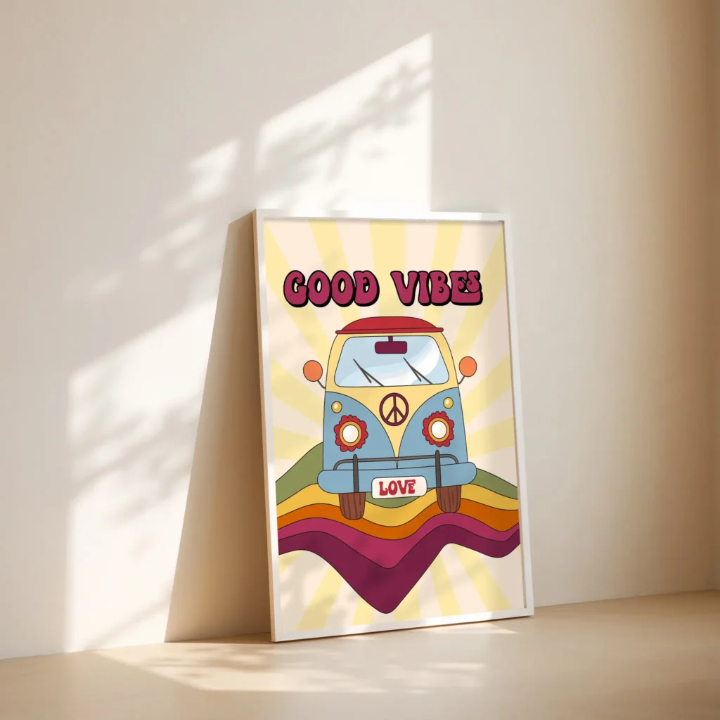good vibes retro wall art2
