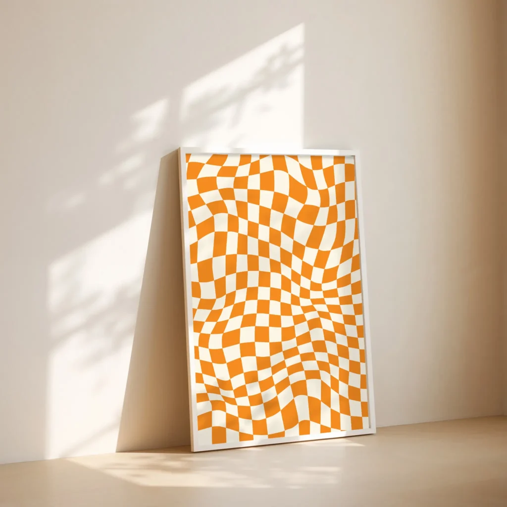retro checkered wall art1
