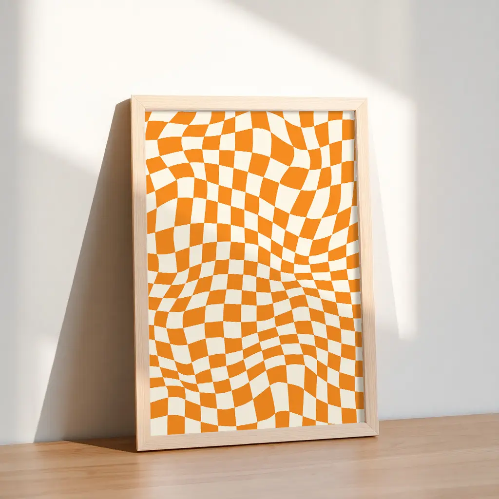 retro checkered wall art1